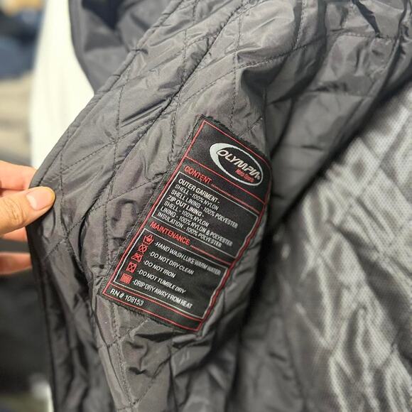 Olympia Moto Sports Black Jacket Liner Size 2XL - Picture 3 of 6